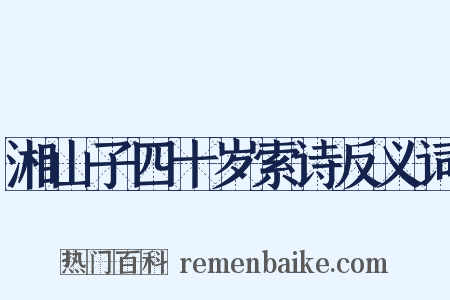 湘山子四十岁索诗反义词是什么意思的图片